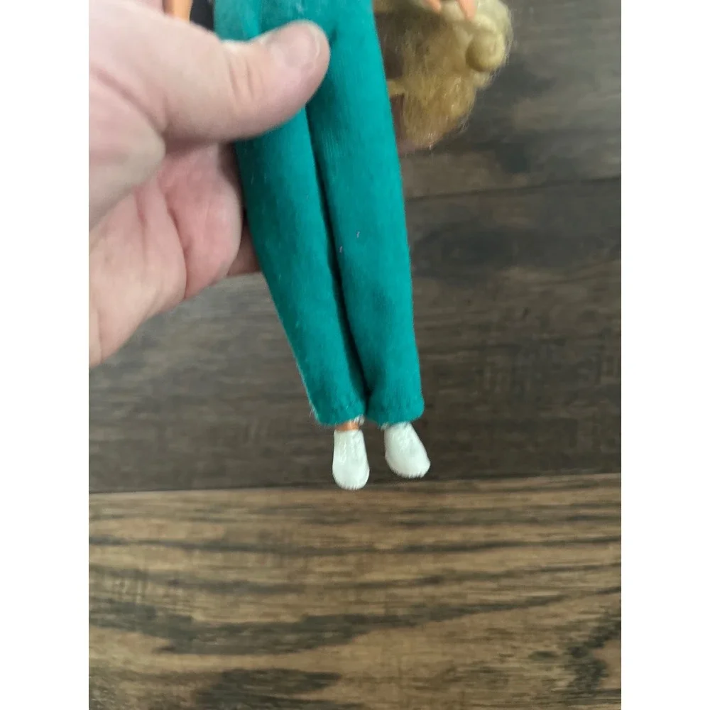 Vintage 1960s Twist n' Turn Skipper Mattel Doll Barbie Teal Yellow Tracksuit